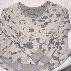 Free people cotton/net abstract print sweater. SIZE XS